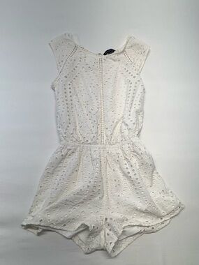 American Eagle Outfitters Cream Eyelet Romper Size Small